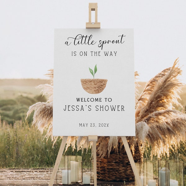 Little Sprout Welcome Sign | Locally Grown | Garden Party | Birthday Or Baby Shower | Gender Neutral | Baby Shower Gardening Theme Decor