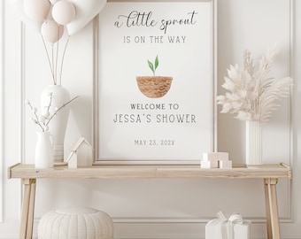Little Sprout Welcome Sign | Locally Grown | Garden Party | Birthday Or Baby Shower | Gender Neutral | Baby Shower Gardening Theme Decor