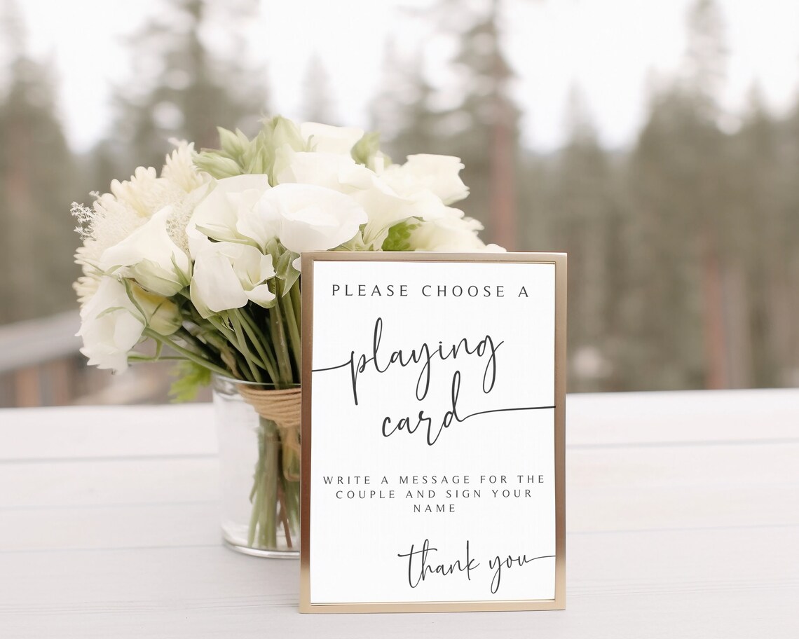 Playing Cards Guest Book, Please Sign Our Guest Book, Wedding Sign