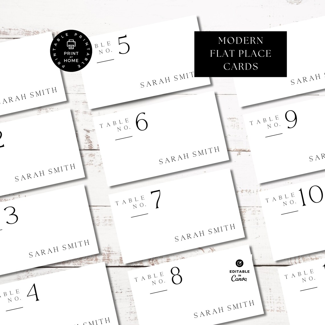 Elegant Place Card Template Black Tie Affair Editable - Etsy