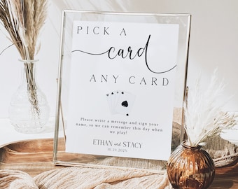 Libro degli ospiti con carte da gioco, Firma il nostro libro degli ospiti, Modello per cartelloni per matrimonio, Decorazioni per matrimonio, Libro degli ospiti con carte da gioco personalizzato, Unico