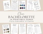 Clean Bachelorette Party Games Canva | Minimalist | Bachelorette Games | Bachelorette Party | Bachelorette Weekend | Printable Games |