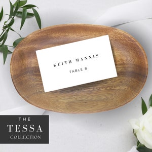 Cartões de lugar de casamento | Modelo de cartão de lugar minimalista | Modelo editável | Modelo mínimo de cartões de lugar de casamento | Cartões de nome de mesa