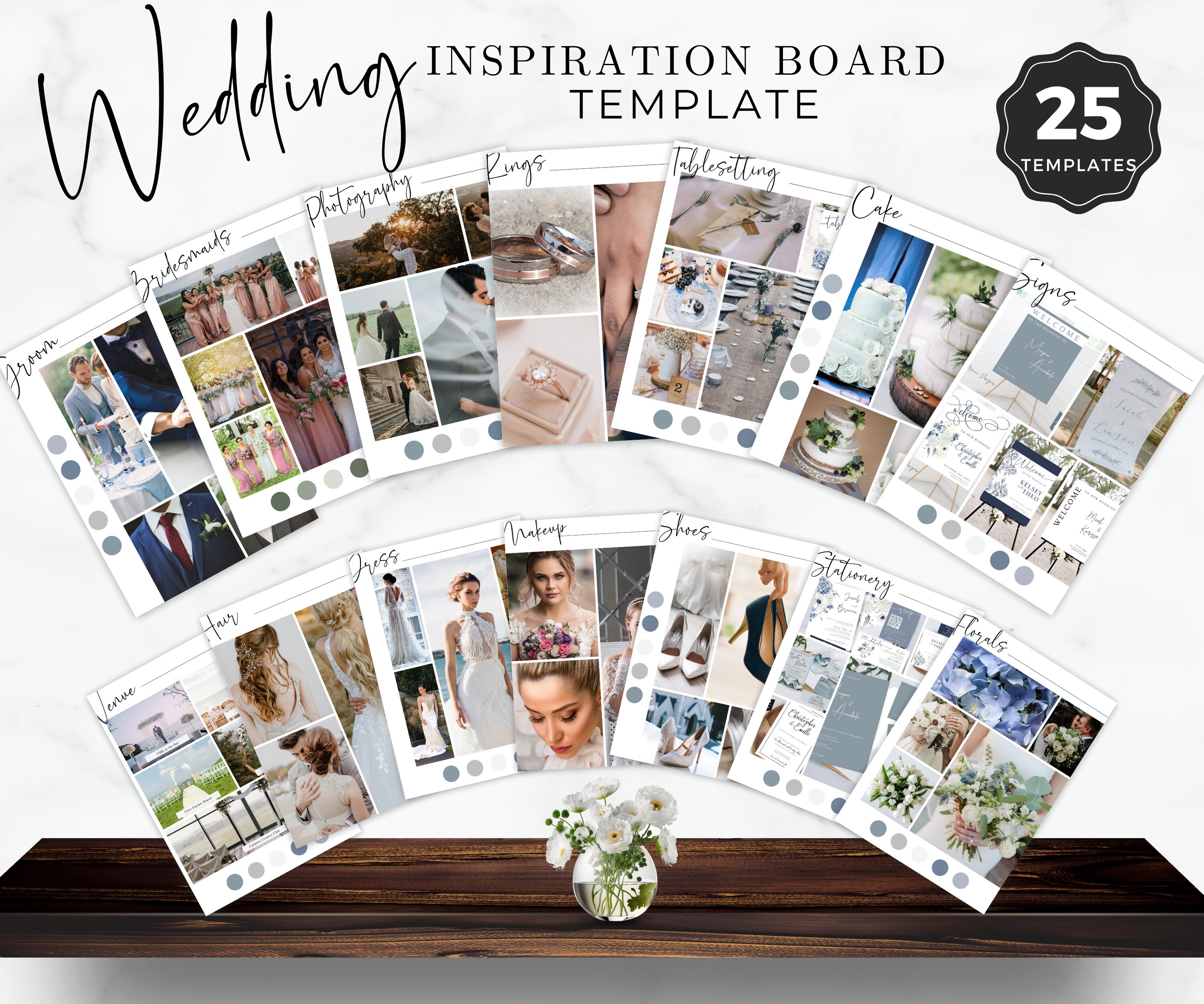 Wedding Inspiration Board Template Wedding Digital Mood Etsy Wedding Inspiration Board Template Wedding Digital Mood Etsy