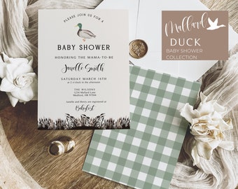 Duck Hunting Baby Shower Invitation, Mallard Duck Baby Shower Invitation, Gender Neutral Baby Shower, Rustic Outdoor Baby Shower, Couple