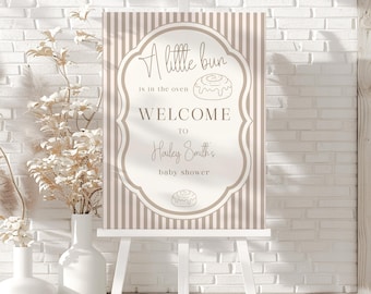 Bun in the Oven Baby Shower Welcome Sign | Baking Baby Shower Decor | Neutral Baby Shower Sign | Printable Welcome Sign