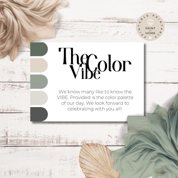 Wedding Attire Color Palette Card, Editable Printable, Guest Dress Code Card, Wedding Vibe Card, What to Wear Wedding, Wedding Dress Code