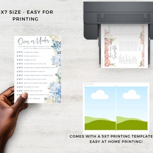 Hydrangea Bridal Shower Games, Dusty Blue Floral Shower, Wedding Shower Games Bundle, Would She Rather, PRINTABLE Games, EDITABLE in Canva image 6