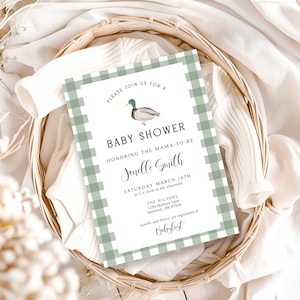 Mallard Duck Baby Shower Invitation, Duck Hunting Baby Shower, Gender Neutral Baby Shower, Rustic Outdoor Baby Shower, Lil Hunting Buddy