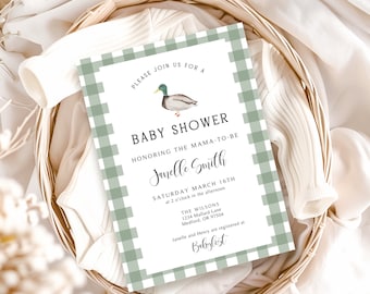 Mallard Duck Baby Shower Invitation, Duck Hunting Baby Shower, Gender Neutral Baby Shower, Rustic Outdoor Baby Shower, Lil Hunting Buddy