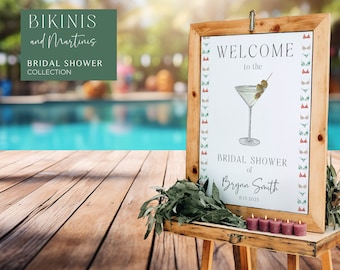 Znak powitalny Bikinis and Martinis, Znak powitalny Bridal Shower, Tini Bit Older, Natychmiastowe pobieranie, Możliwość wydruku, Możliwość edycji w Canva, Bachelorette