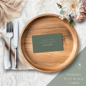 Cartões de lugar de casamento | Modelo de cartão de lugar do VERDE PRUDENTE de <br> Entrega Rápida? Assento de mesa de casamento | MUSGO | Download instantâneo | Porta-cartões de lugar | Imprimível