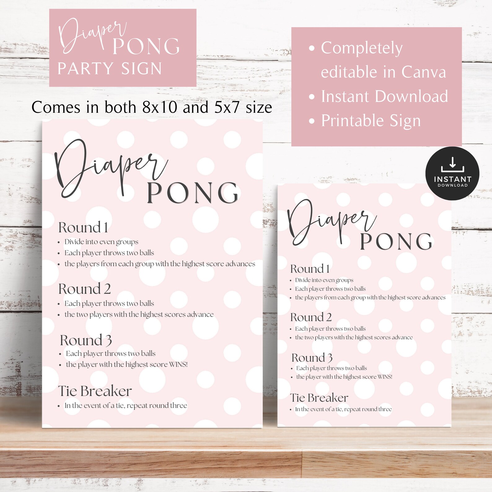 Diaper Pong Baby Shower Game Baby - Il 1588xN.5570121511 M9zp