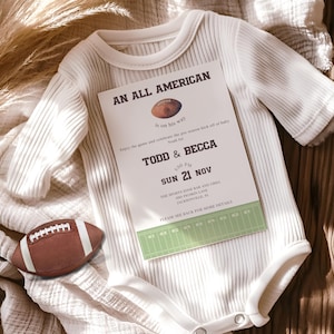 All American Football Baby Shower, Sports Baby Shower, Gender Neutral Baby Shower, Fall Baby Shower,Boy Baby Shower, Editable and Printable