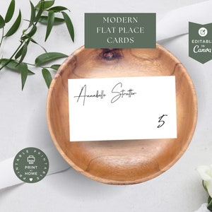 Tarjetas de lugar de boda / Plantilla de tarjeta de lugar minimalista / Plantilla editable / Plantilla de tarjetas de lugar de boda / Tarjeta de nombre de mesa / Annabelle Modern