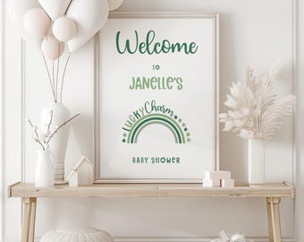 Lucky Charm Baby Shower Welcome Sign, St. Patrick's Day Baby Shower, Welcome Baby Shower, Baby Shower Decor, March Shower, Irish