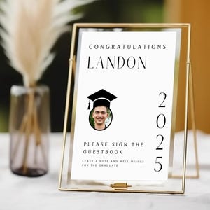 Graduation Guestbook, Class of 2025, Congrats Grad, Editable Guestbook Sign, Printable Grad Decor, Graduation Decor, Editable Template