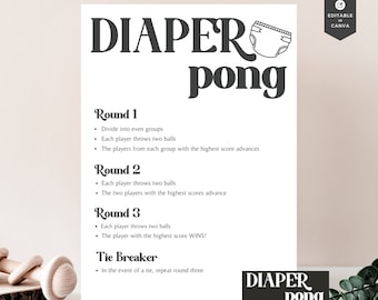 Baby Shower Diaper Pong Baby Shower Activity Instant Download Neutral ...