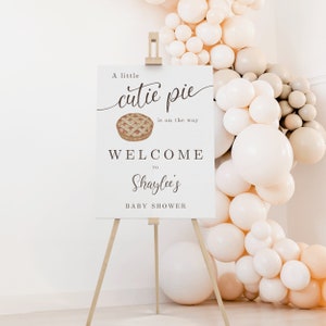 Cutie Pie Baby Shower Welcome Sign, Baby Shower Welcome Shower, Autumn Fall Shower, Editable, Gender Neutral Sign, Cutie Pie Shower Decor