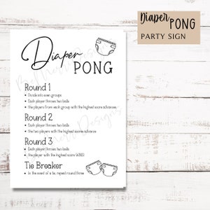Baby Shower Diaper Pong | Baby Shower Activity | Instant Download ...