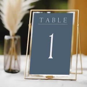 Minimalist Table Numbers, Dusty Blue Wedding, Printable Template, Wedding Decor, Instant Download, Wedding Signs, Table Cards Place Setting