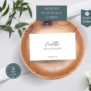 Cartões de lugar de casamento | Modelo de cartão de lugar minimalista | Modelo editável | Modelo mínimo de cartões de lugar de casamento | Cartões de nome de mesa