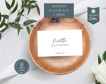 Marque-places de mariage minimalistes : modèle canva modifiable (téléchargement numérique)
