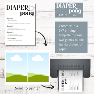 Diaper Pong Baby Shower Game | Baby Shower Activity | Instant Download ...