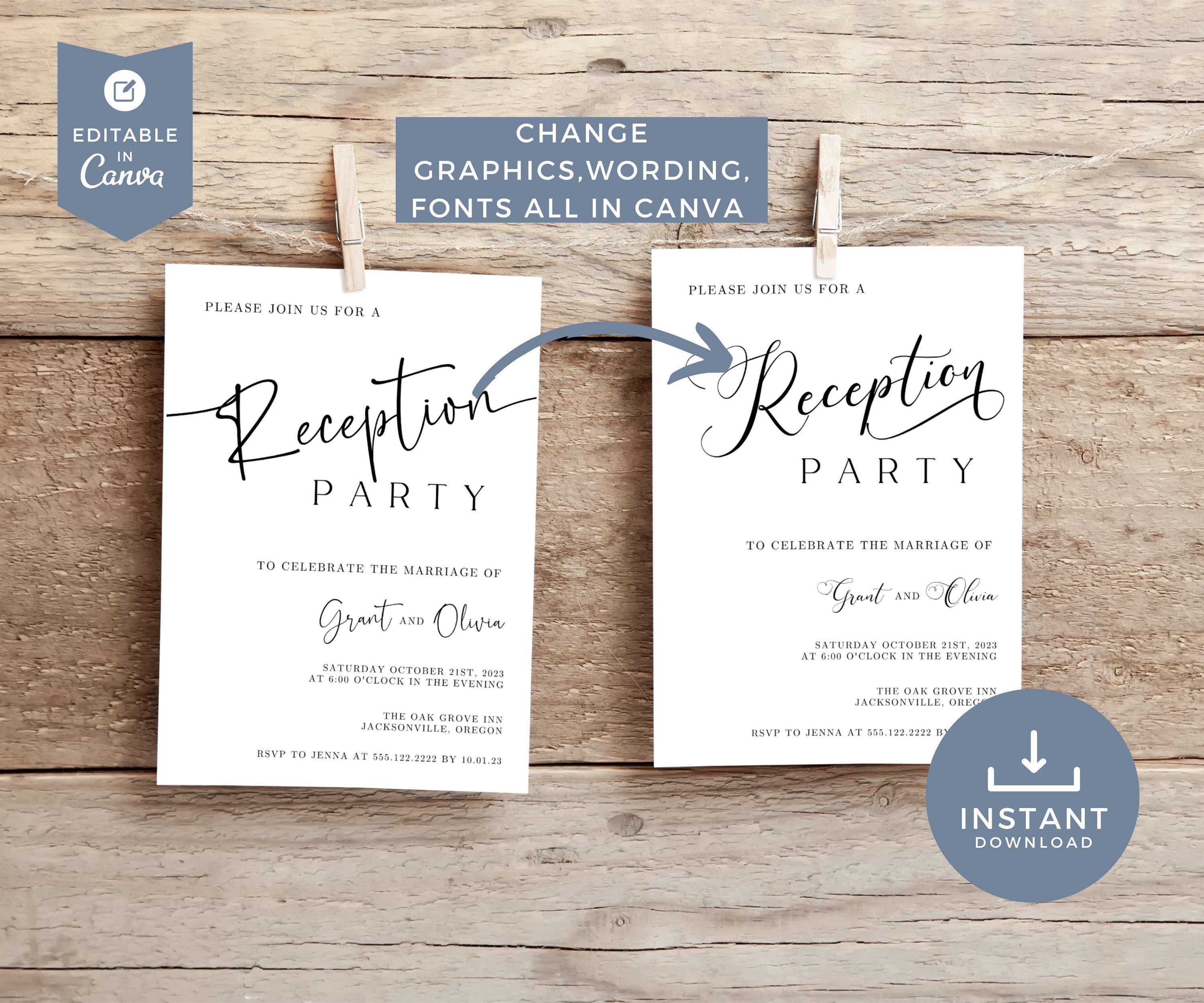 Wedding Reception Invitation Template: Happily Ever After Party (canva  Editable, Digital Download) - Etsy, image size:3000x2500