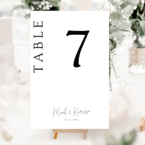 WEDDING Table Numbers 1-30 PRINTABLE, Table Number Sign, Wedding Signage, Editable, Table Numbers Template, Canva, 4X6, 1-30, KARISSA