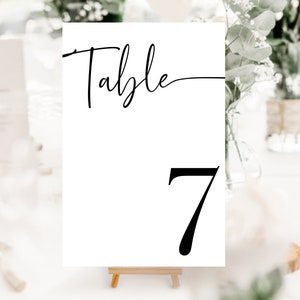 WEDDING Table Numbers 1-30 PRINTABLE, Table Number Sign, Wedding Signage, Editable, Table Numbers Template, Canva, 4X6, 1-30, Rachel