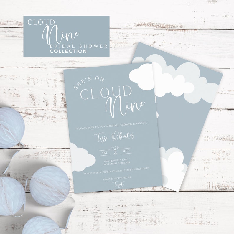 She's on Cloud Nine Invitation Wedding Bridal Shower - Etsy