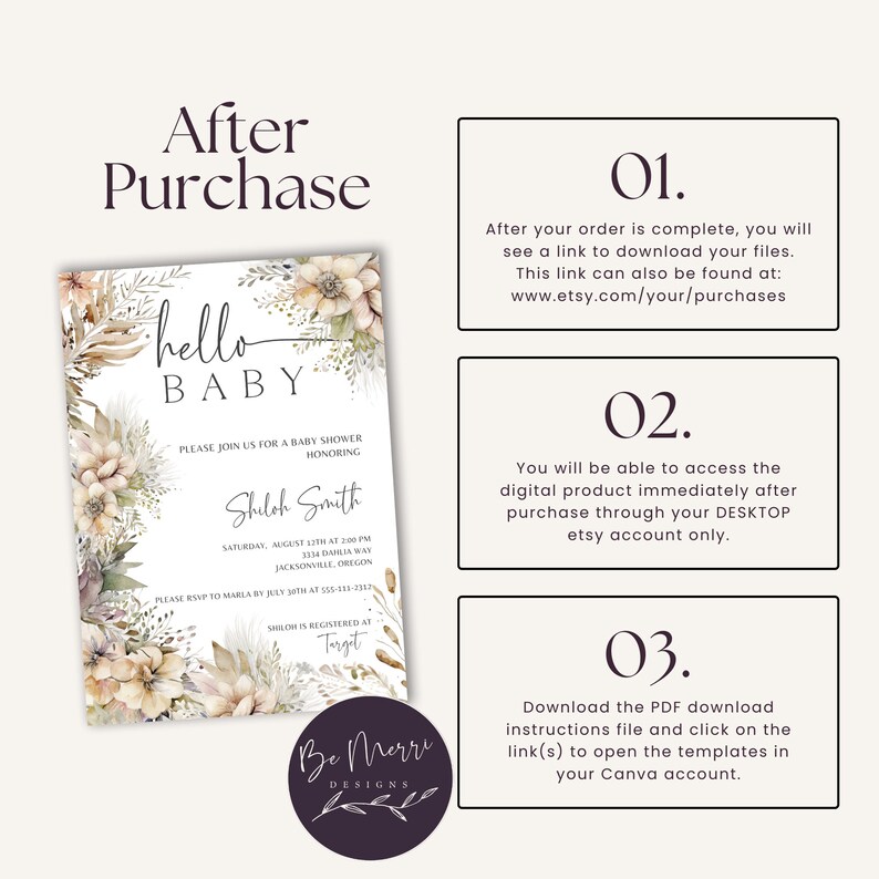 Burgundy Floral Envelope Liner Template: A7 Wedding Invitation (Canva Download) image 7