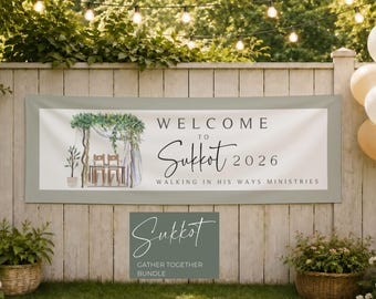 Feast of Tabernacles Banner, Happy Sukkot Banner, Feast of Booths Sign,  2x6 Banner, Editable and Printable, Moedim, Messianic, Judaic