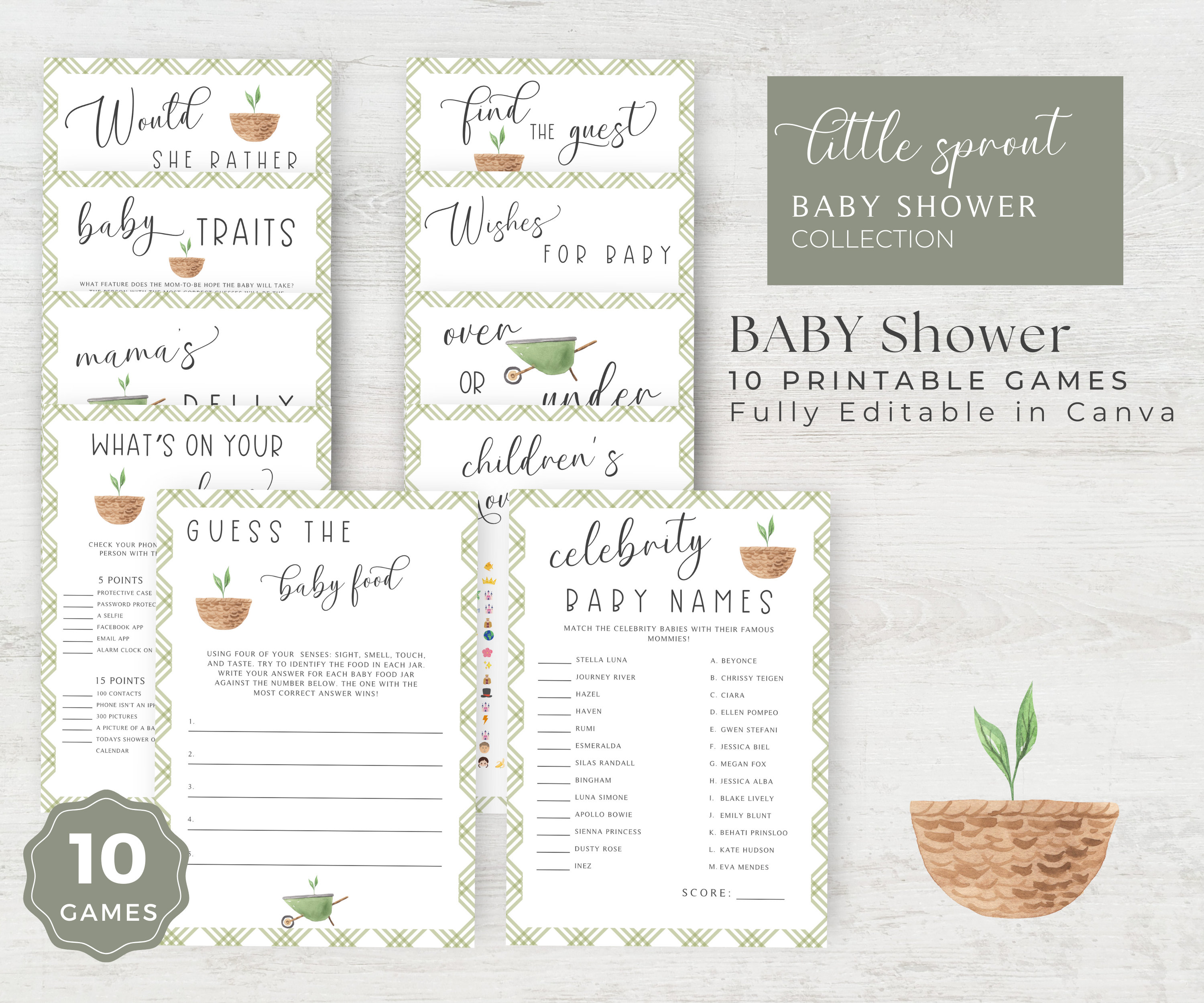 Little Sprout Baby Shower Burlap Banner - 80 Inch Rustic Farmers Market Theme Decoration