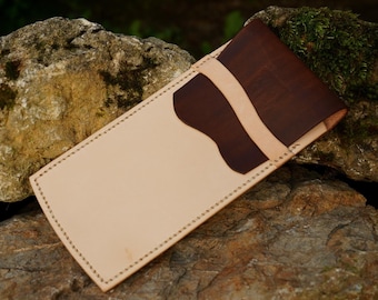 Slim Italian Leather Glasses Case, Handmade Sunglasses Sleeve, Minimalist Elegant Leather Pouch, Full-Grain Vegetable-Tanned Leather