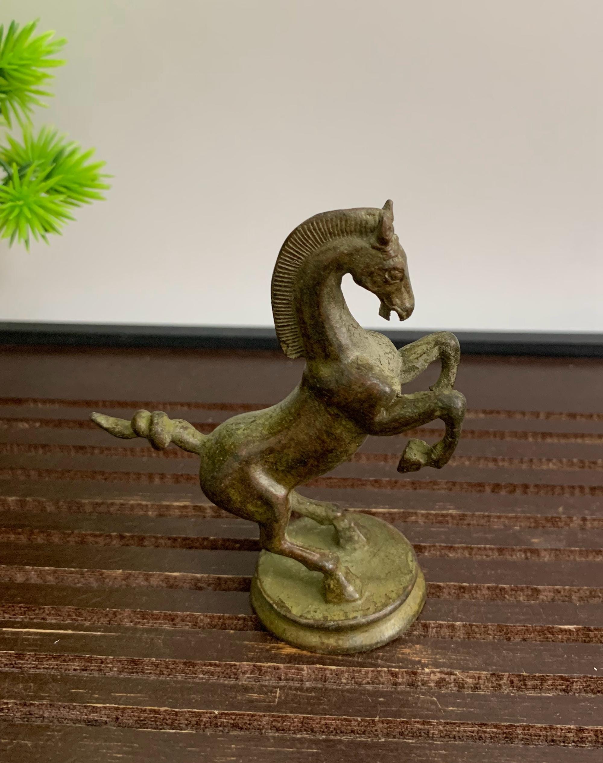 ヴィンテージブロンズ彫刻の馬の像 - Etsy 日本