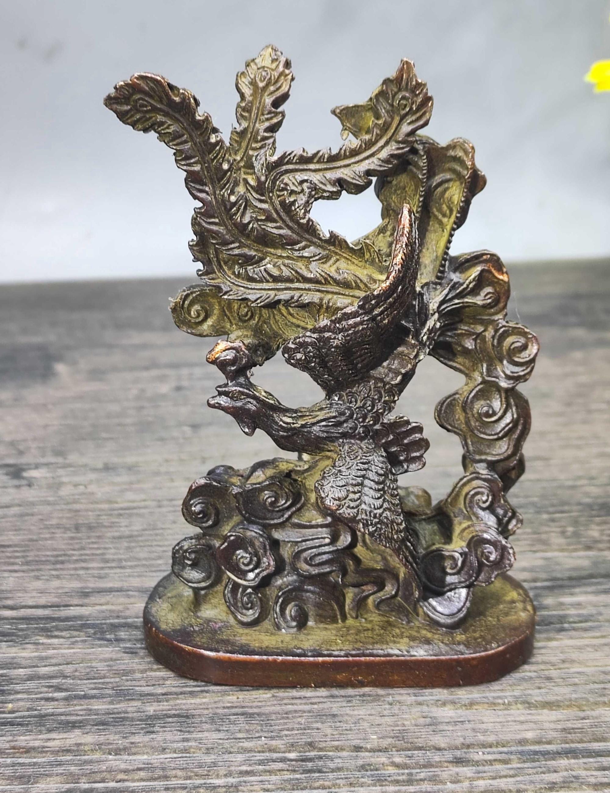 ヴィンテージブロンズ彫刻の龍鳳凰像 - ホームデコレーション - Etsy 日本