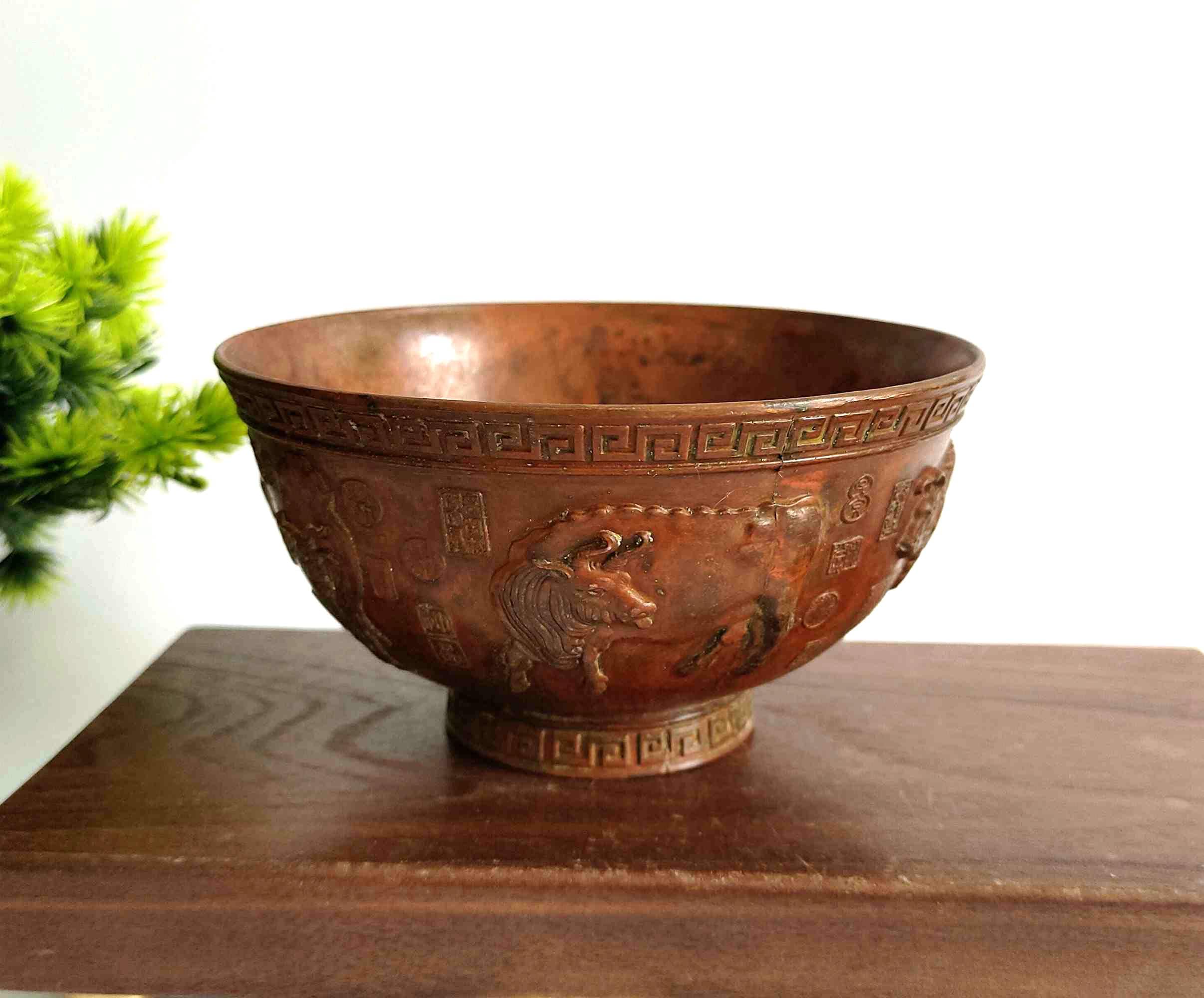 ブロンズ製手彫り五牛鉢像。家の装飾、ヴィンテージ像 - Etsy 日本