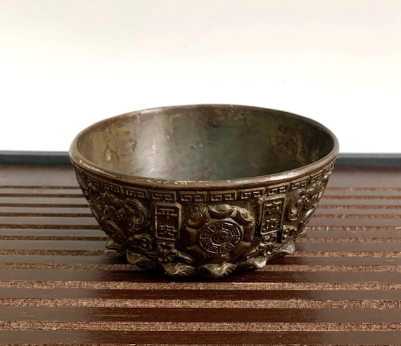 ヴィンテージボウル器オブジェブロンズ