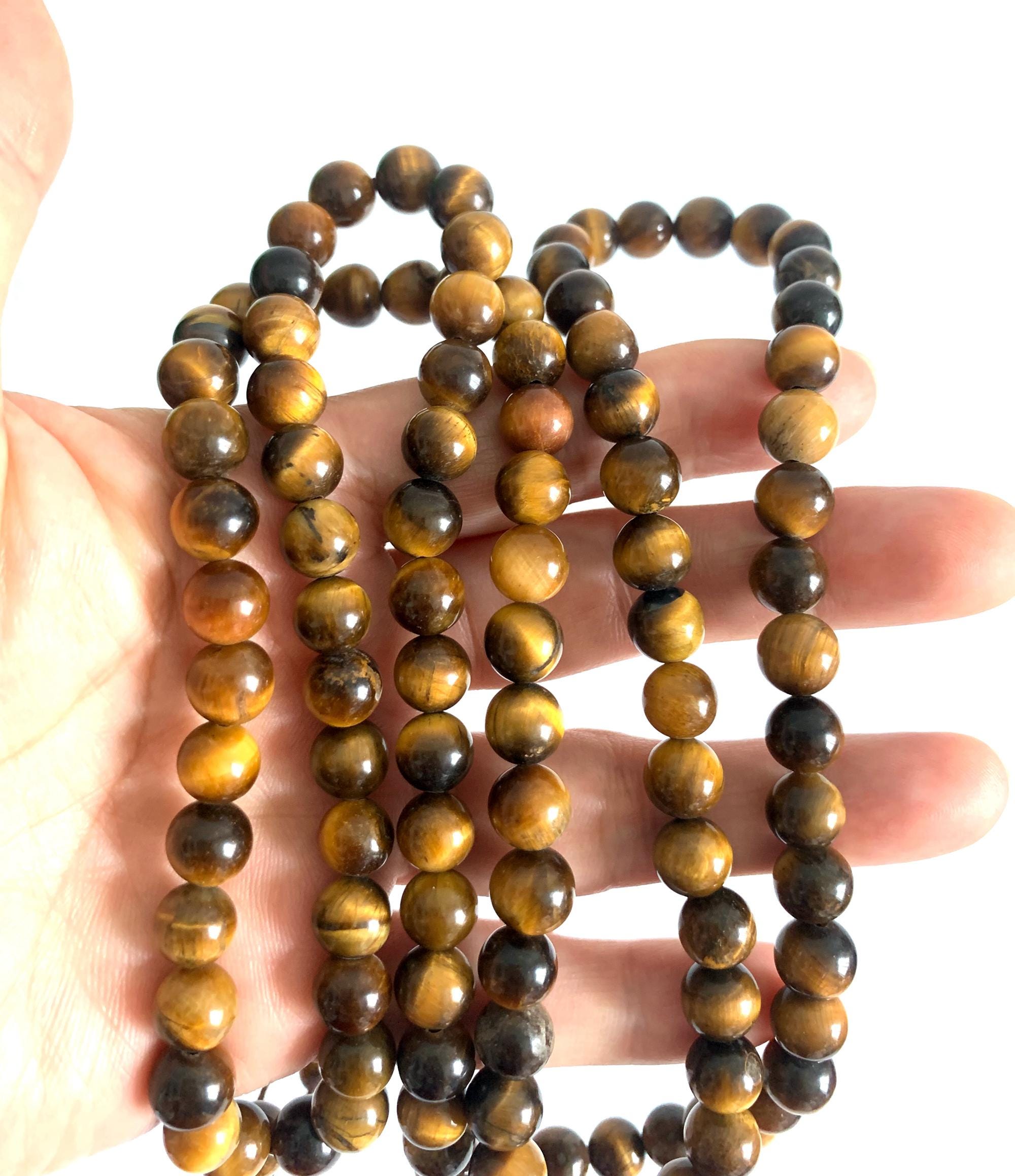 タイガーアイ宝石108玉ネックレス：手作りの仏教数珠 - Etsy 日本