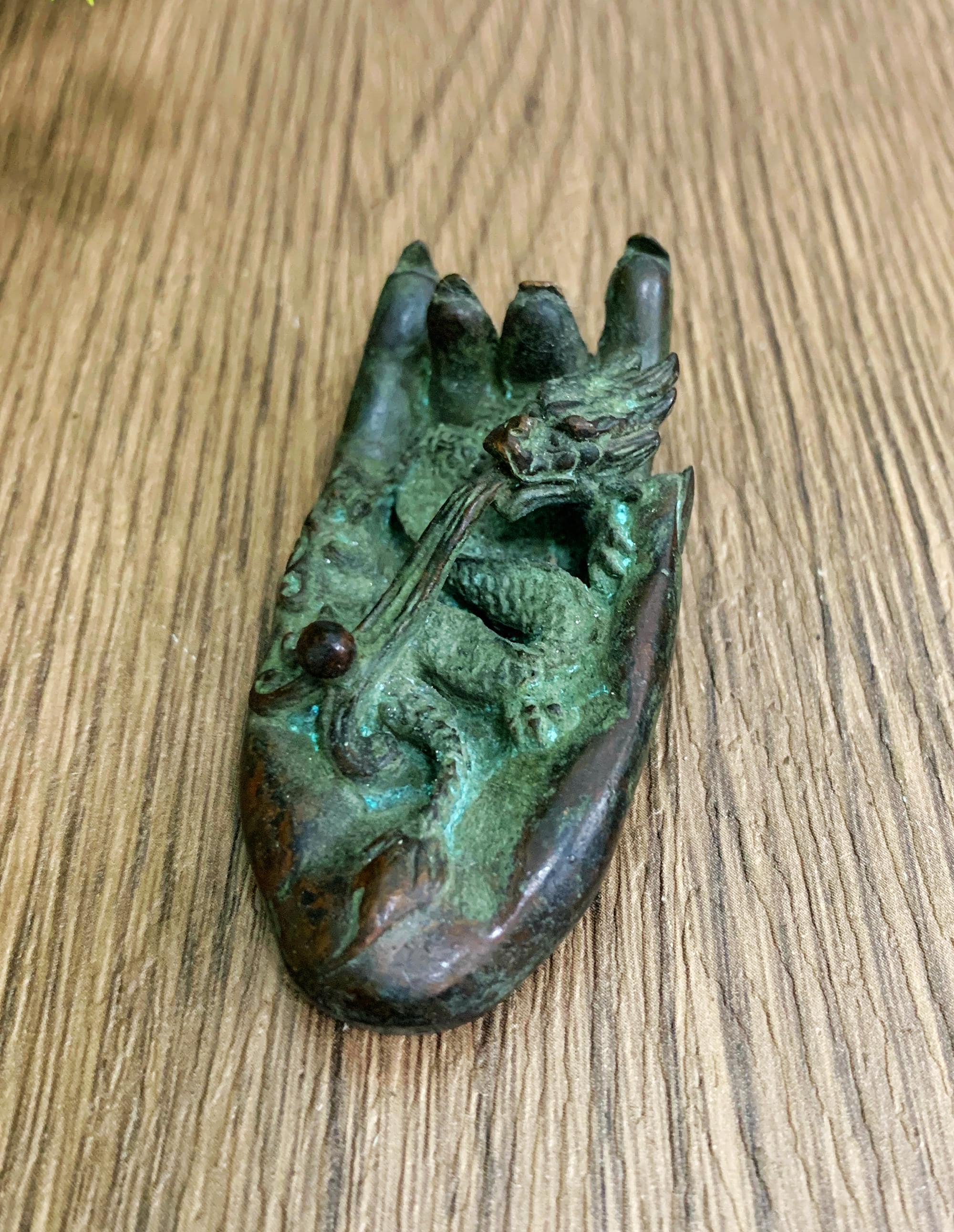 ヴィンテージブロンズ彫刻ドラゴン像。ホームデコレーション - Etsy 日本