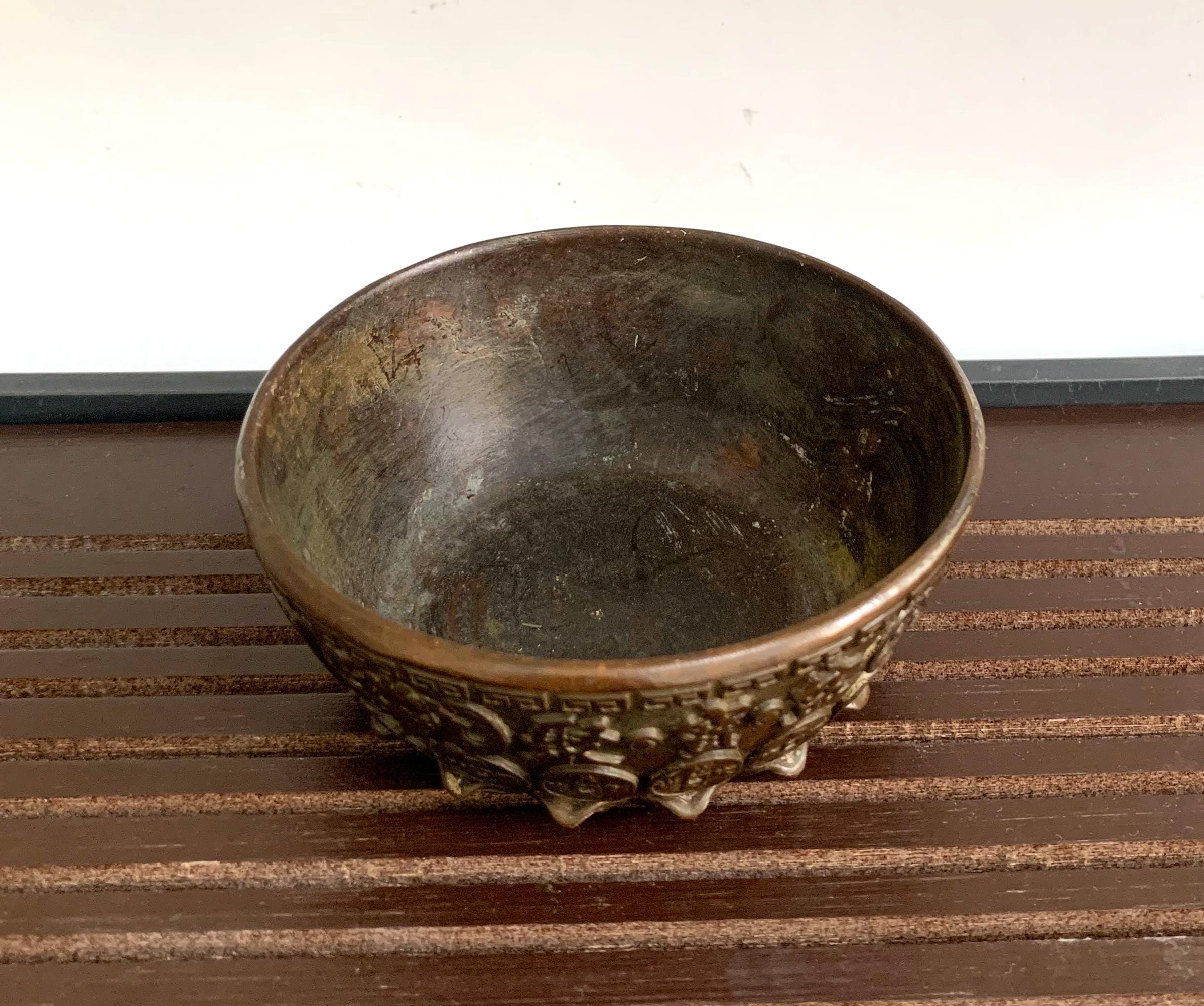 ヴィンテージボウル器オブジェブロンズ