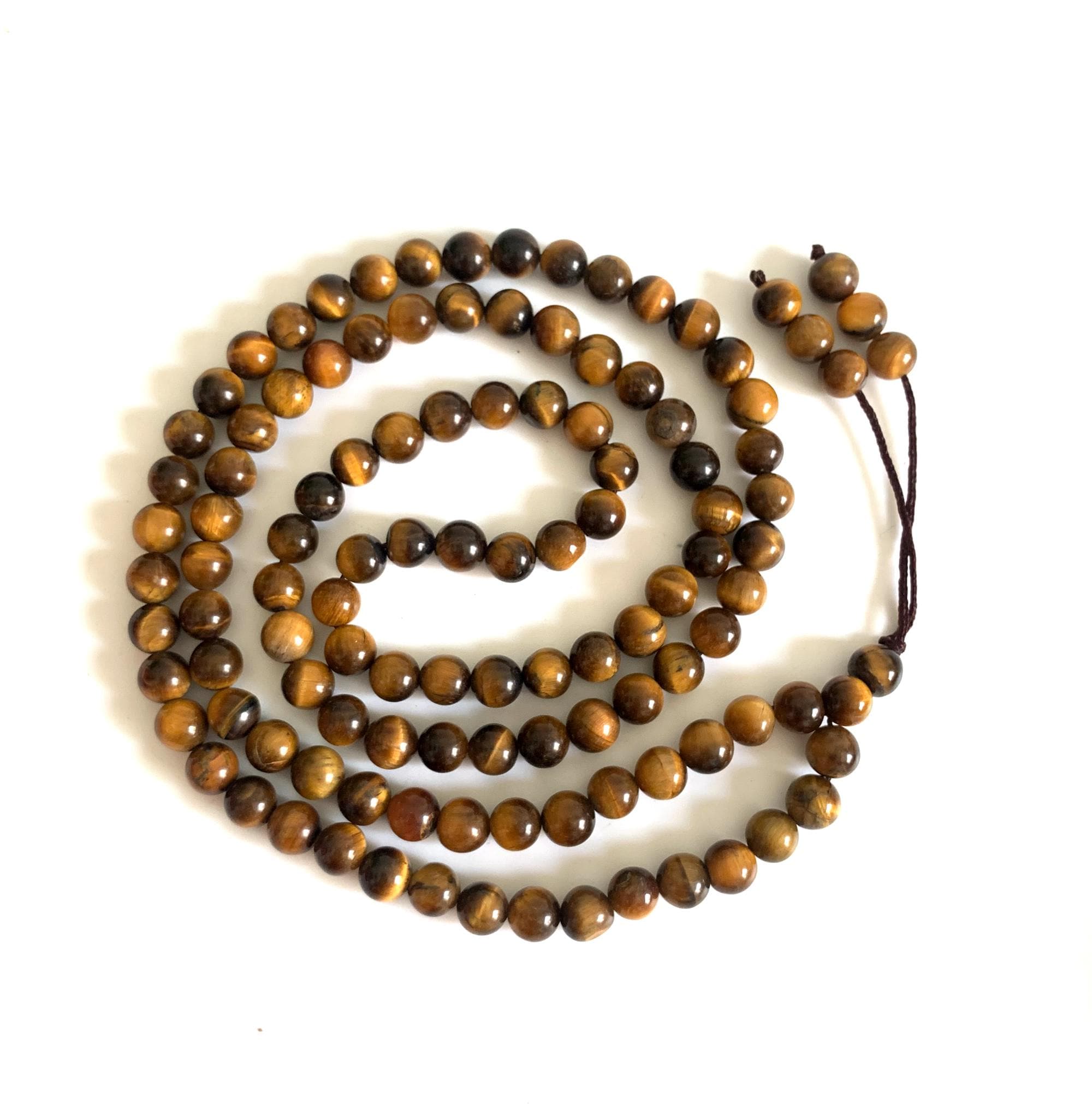 タイガーアイ宝石108玉ネックレス：手作りの仏教数珠 - Etsy 日本