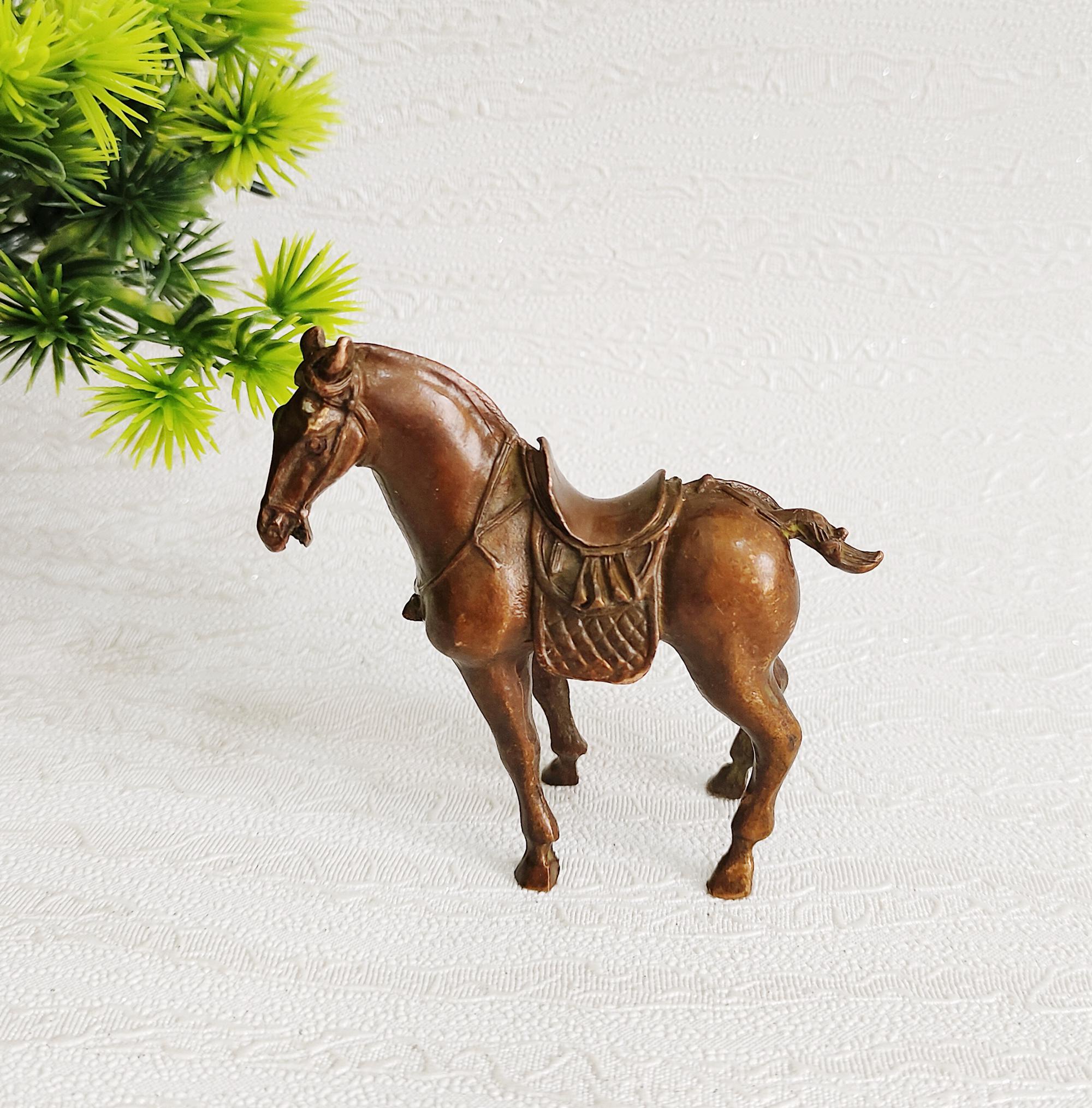 Vintage Bronze Carved Horse Statue. Home Decoration & Feng Shui