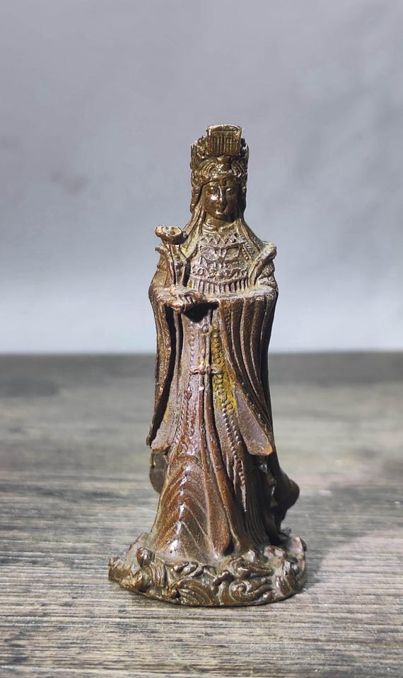 masao muttyo　中国　古銅　猿　燭立　置物　C　R6344 Vintage Bronze Mazu Statue: Chinese Taoist Feng Shui Decor - Etsy
