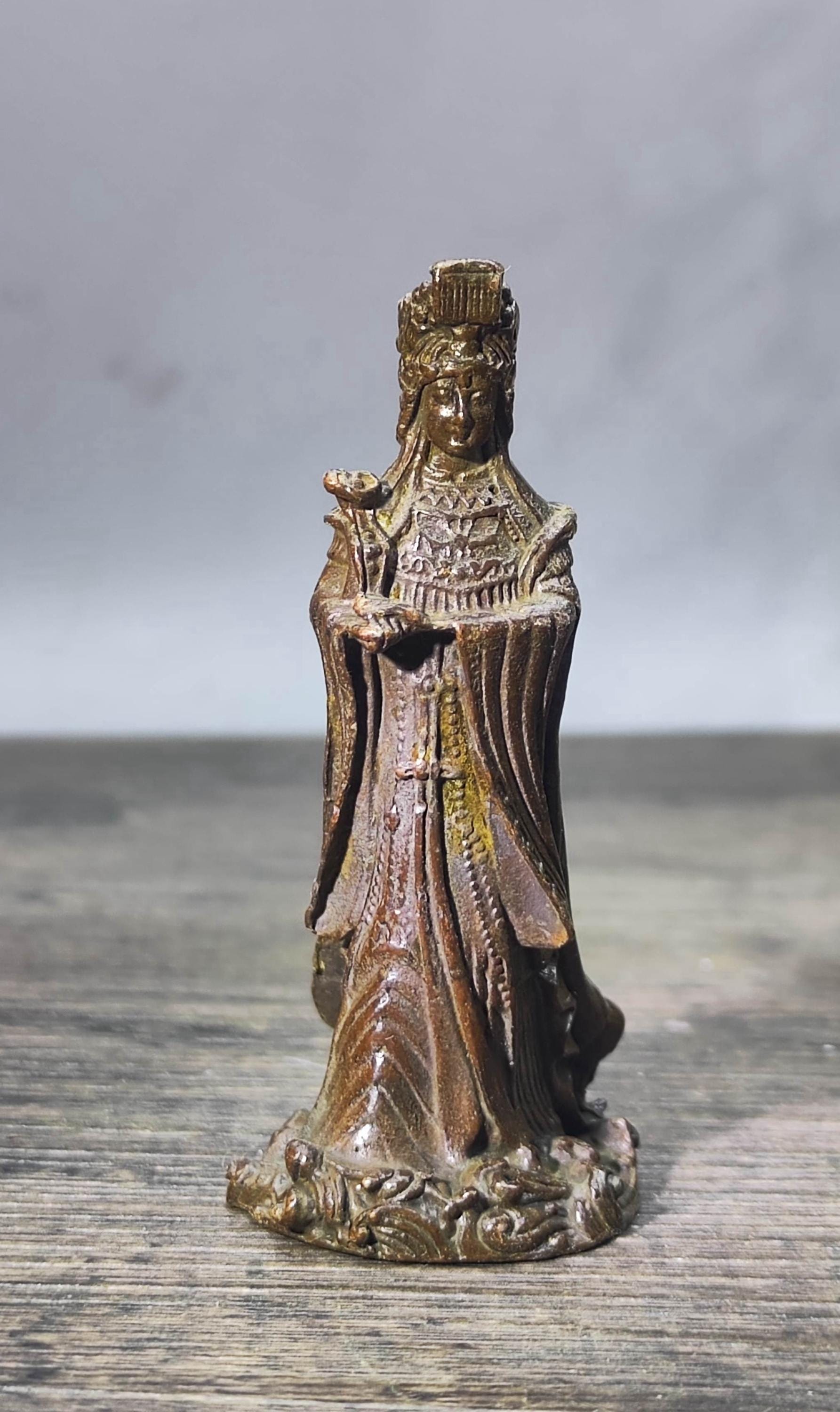 Vintage Bronze Mazu Statue: Chinese Taoist Feng Shui Decor - Etsy