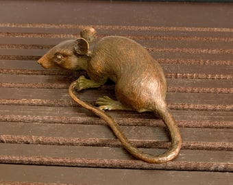 ブロンズ彫刻のネズミ像。ホームデコレーション - Etsy 日本