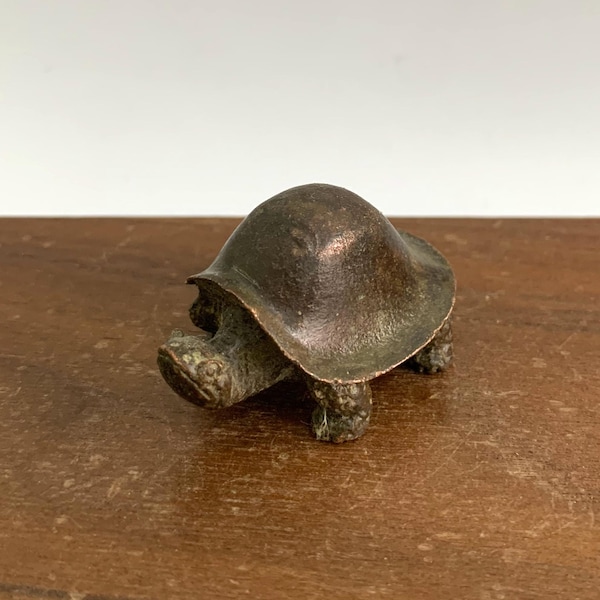 Vintage Bronze Carved Turtle Statue. Home Decoration & Feng Shui Statue