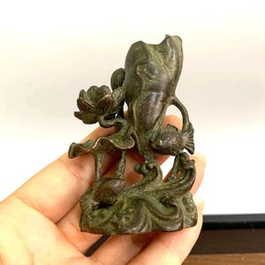 Exquisite Bronze Carved Lotus Incense Burner, Home Decoration & Feng Shui Statue